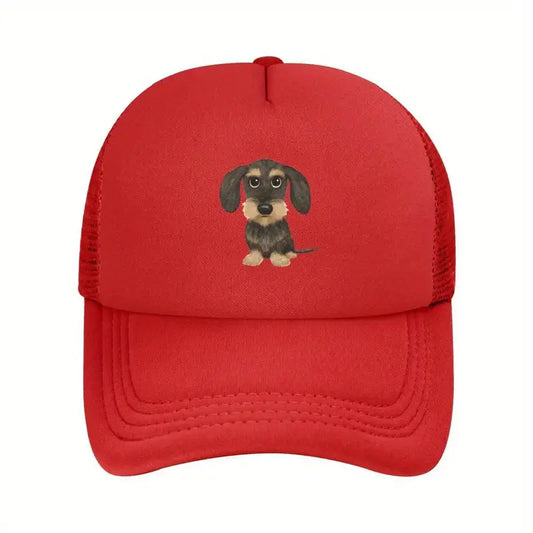 Red Unisex Wire Haired Dachshund Baseball Hat