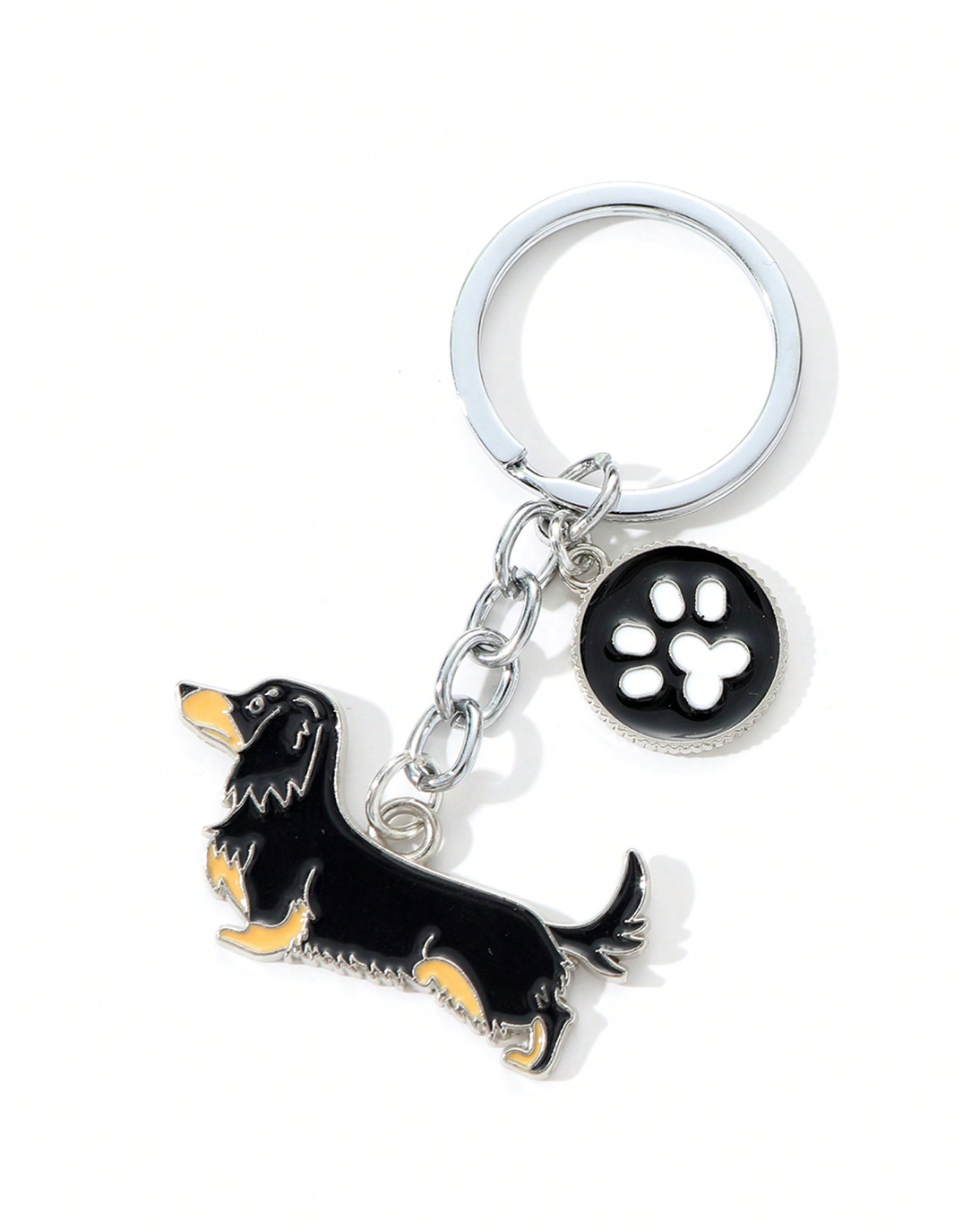 Long Haired Dachshund Keyring image 0