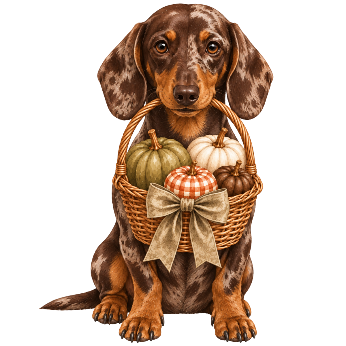 🎃 Smooth Haired Dachshund Halloween Pumpkin Basket Pocket Tote – 9 Designs | 3 Sizes 🐾