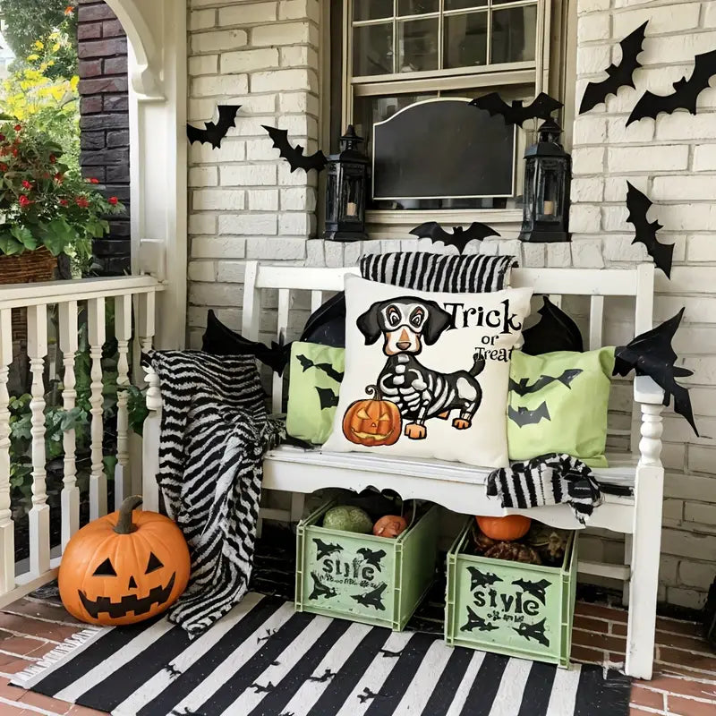 Halloween Boo Cute Dachshund Cushion Cover