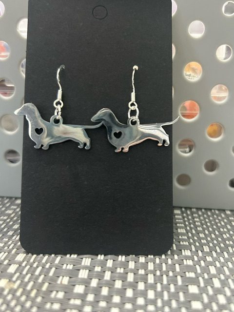 Dachshund Heart Earrings image 0