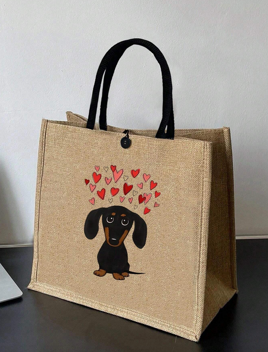 Dachshund Tote Bag - Multiple Hearts image 0