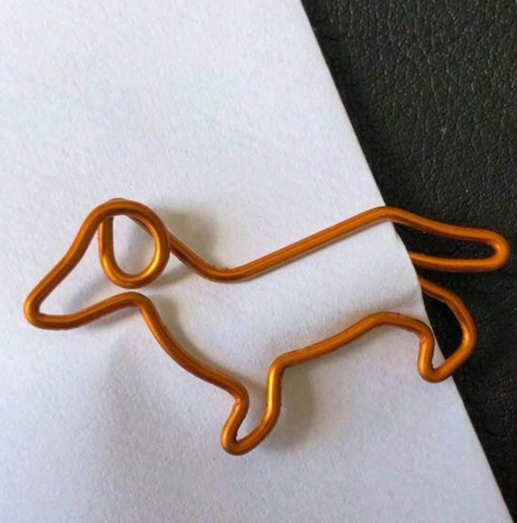 Dachshund Paperclips - pack of 6 gold image 1