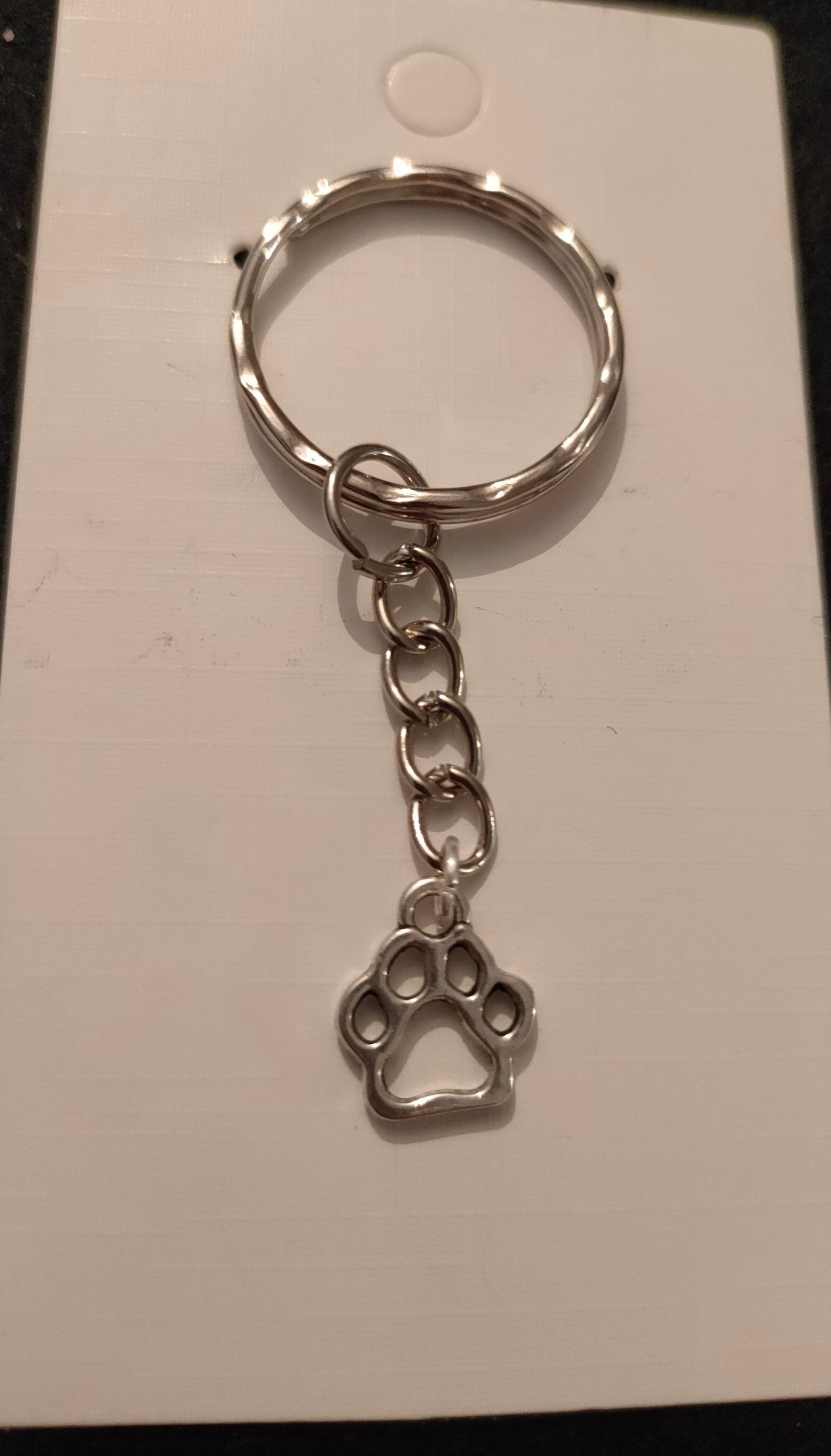 Silver Plated Paw Print Keyring image 1