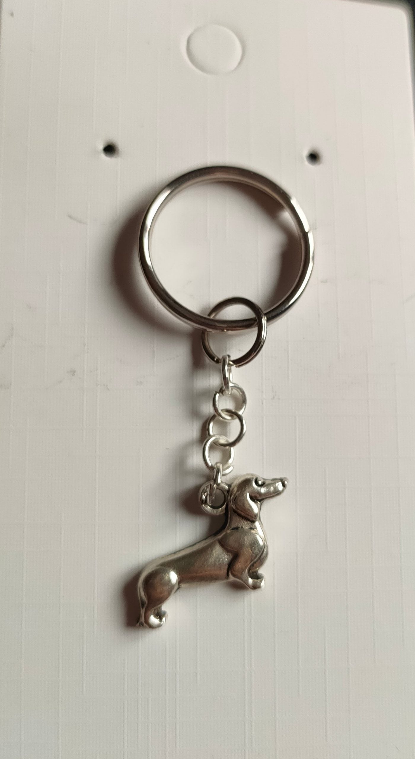 Silver Plated Dachshund Keyring image 0