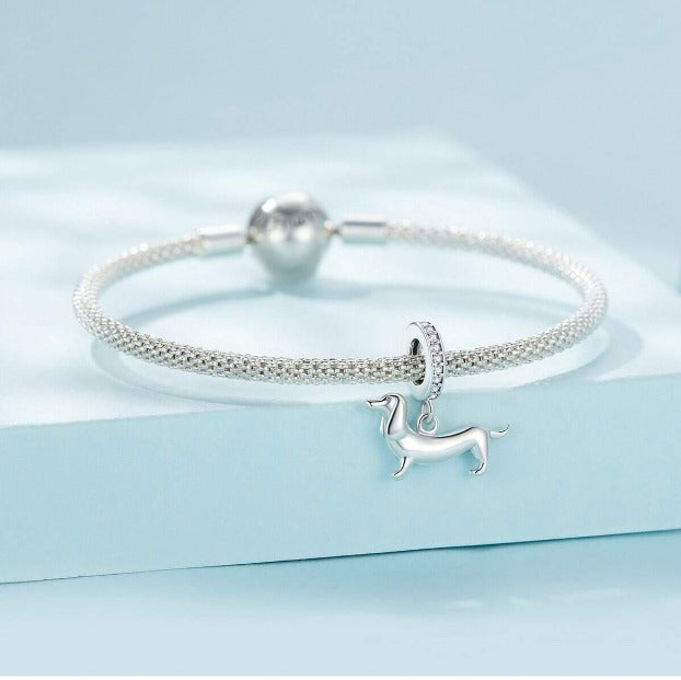 Dachshund Sterling Silver Charm - bracelet or necklace image 2