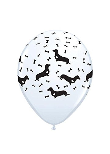 Sausage Dogs & Bone-A-Round 11" Qualatex Latex Balloons x 5 image 0