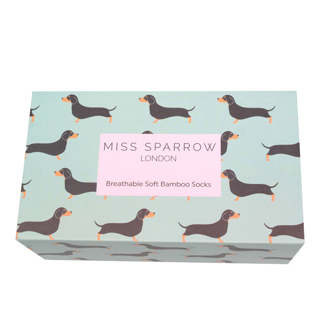 Ladies Bamboo Little Sausage Dogs Socks Box image 0