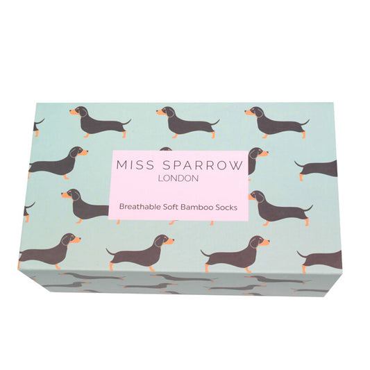 Ladies Bamboo Little Sausage Dogs Socks Box image 0