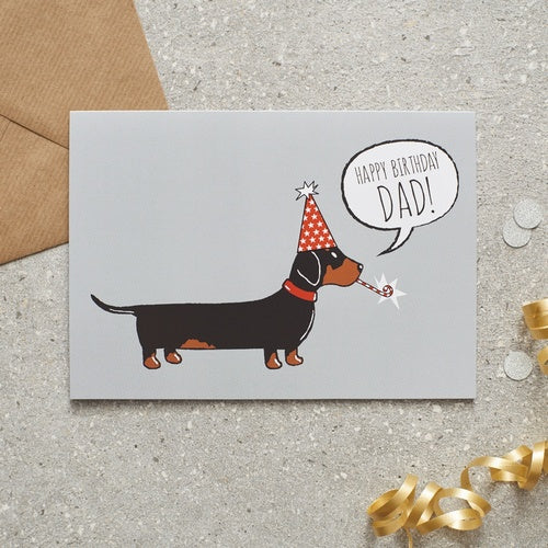 Sweet William Dachshund Happy Birthday Dad Card image 0