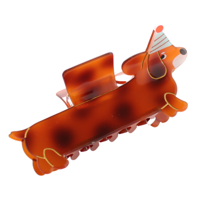 Sausage Dog Party Hat Claw Clip - Packs of 1, 2 or 3