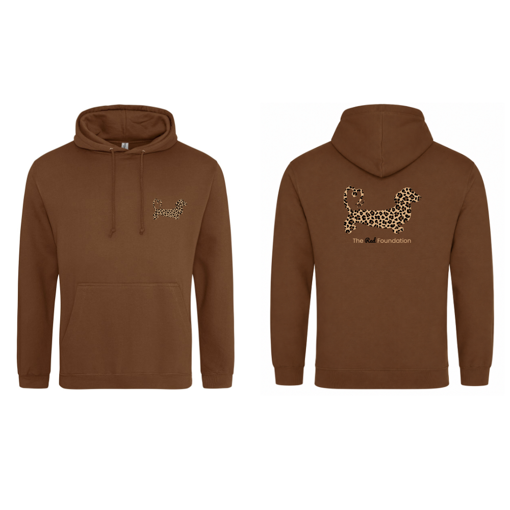Leopard Print Dachshund Hoodie – Caramel Toffee