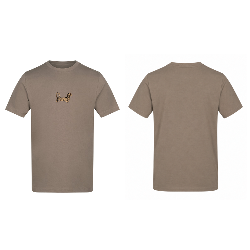 Leopard Print Dachshund T-Shirt – Mocha