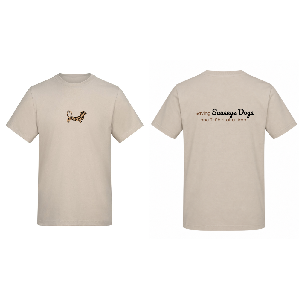 Leopard Print Dachshund T-Shirt – Natural Stone