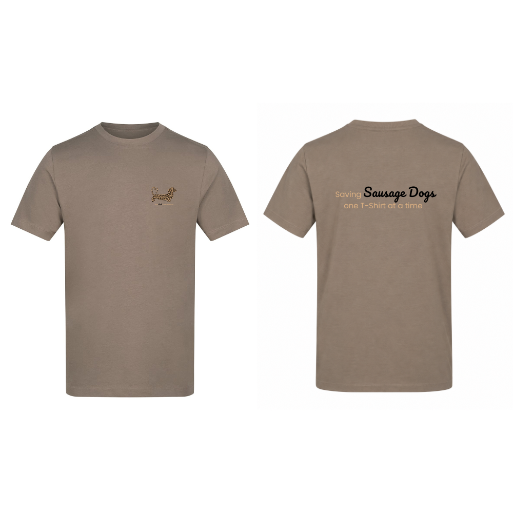 Leopard Print Dachshund T-Shirt – Mocha