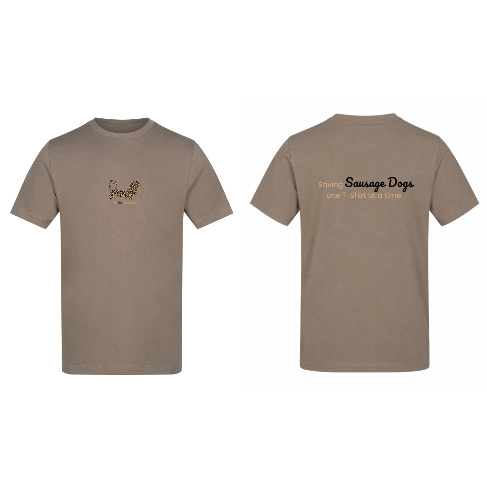 Leopard Print Dachshund T-Shirt – Mocha
