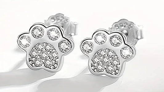 Paw Print Earrings 925 silver